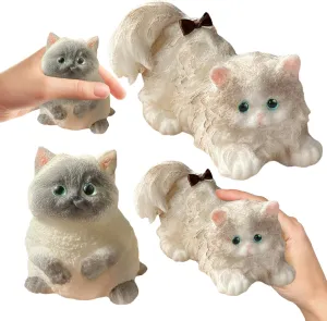 for Stress Relief$ Adorable Funny Gift for Adults Kids Anxiety Relief Handmade Cat varnish gossamer Taba Squishy - 2Pcs Ragdoll & Siamese Cat Taba Squishy Squeeze Toys$ Soft Fidget Toy Novelty Things 