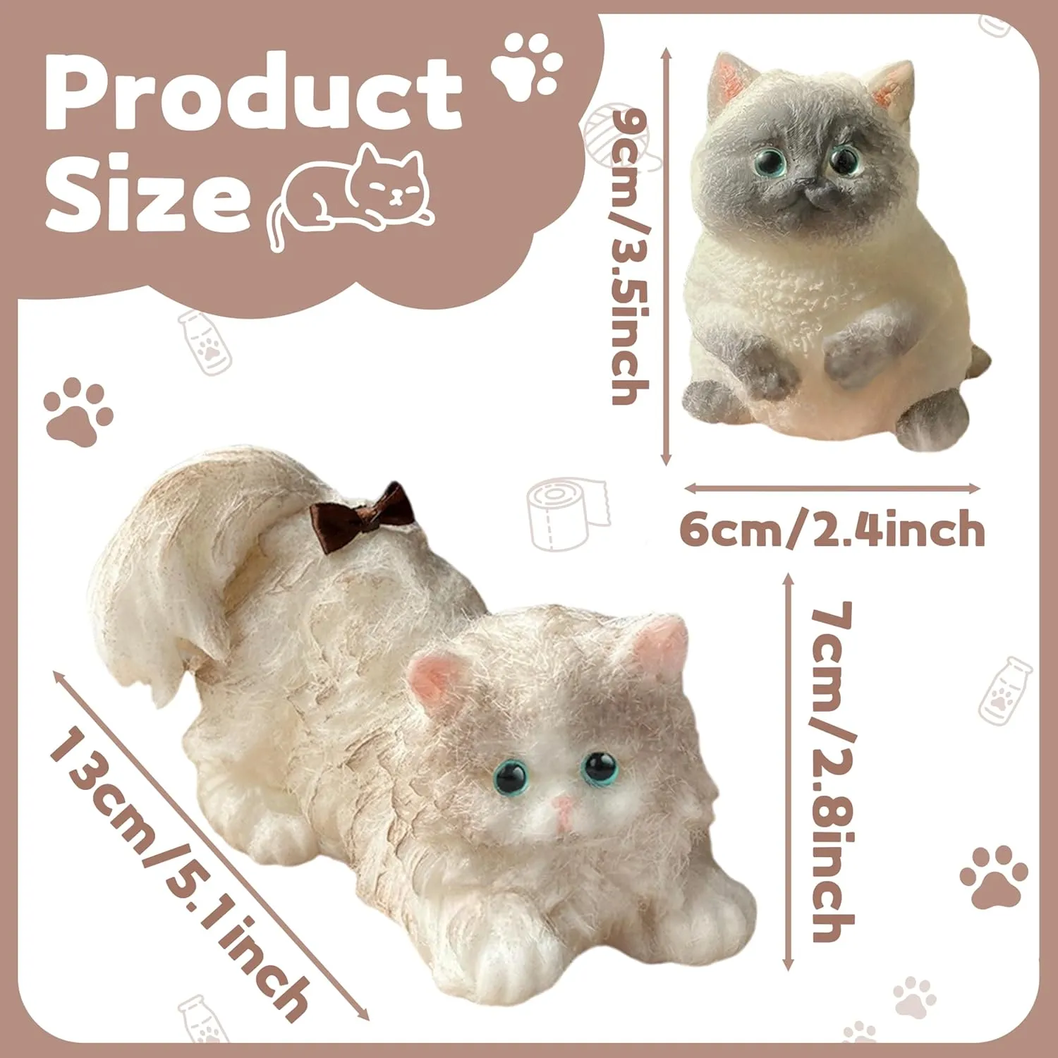 for Stress Relief$ Adorable Funny Gift for Adults Kids Anxiety Relief Handmade Cat varnish gossamer Taba Squishy - 2Pcs Ragdoll & Siamese Cat Taba Squishy Squeeze Toys$ Soft Fidget Toy Novelty Things 