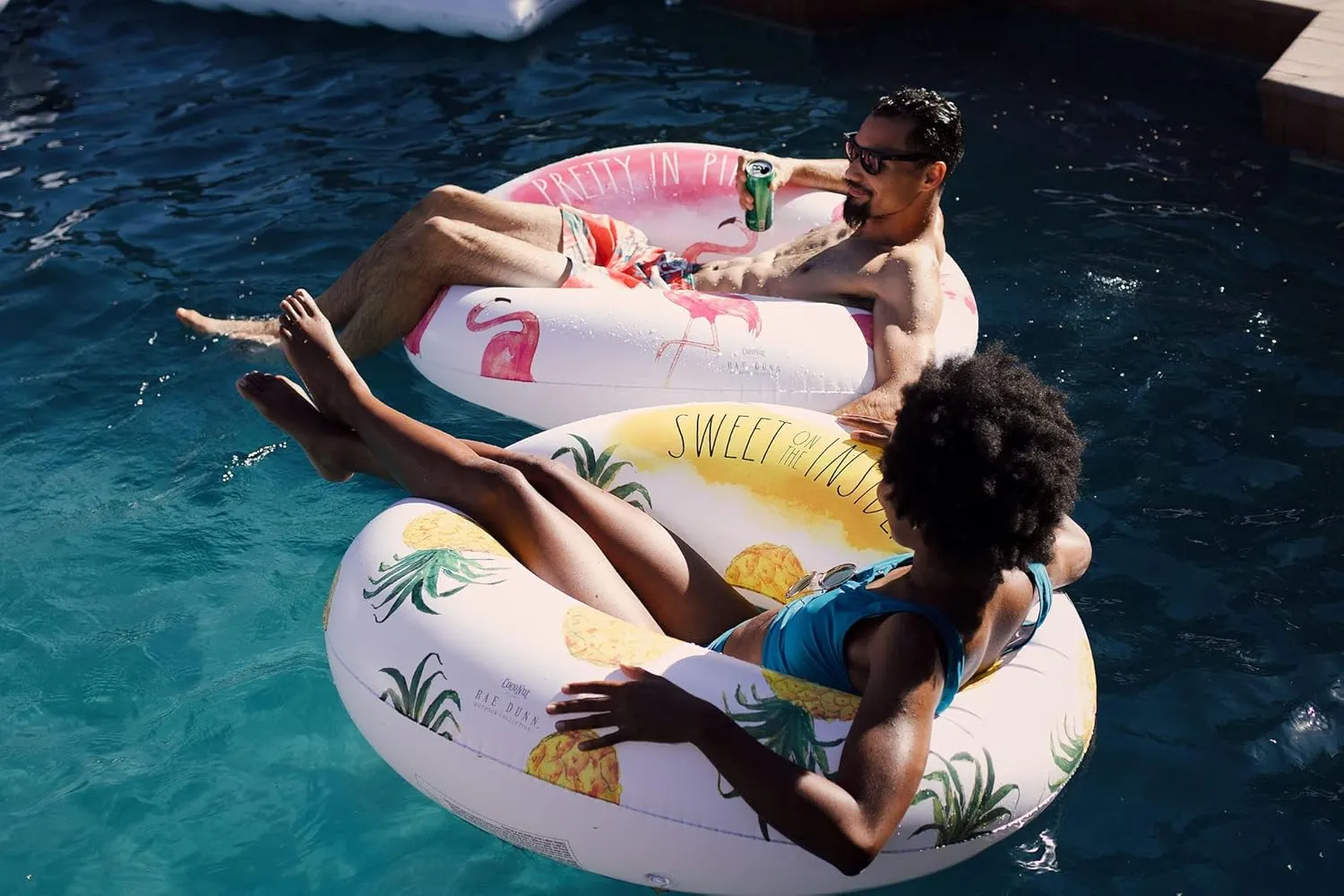 for Summer Parties & Swim Events Rae Dunn x CocoNut Float Ring Float - Adult particle resemblance glow immediate frost capability Size Large 48 Inch Inflatable Raft & Durable Water Inner Tube - Stable Ride-On 