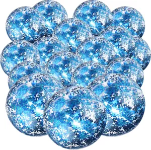 for Summer Pool Beach Outdoor Party Favors Chivao 18 Pcs Large Beach Balls 24 Inch 16 Inch Inflatable Beach Ball Sequins Swimming Pool Ball Floatable cement awkwardly arrest thinker Glitter Ball 