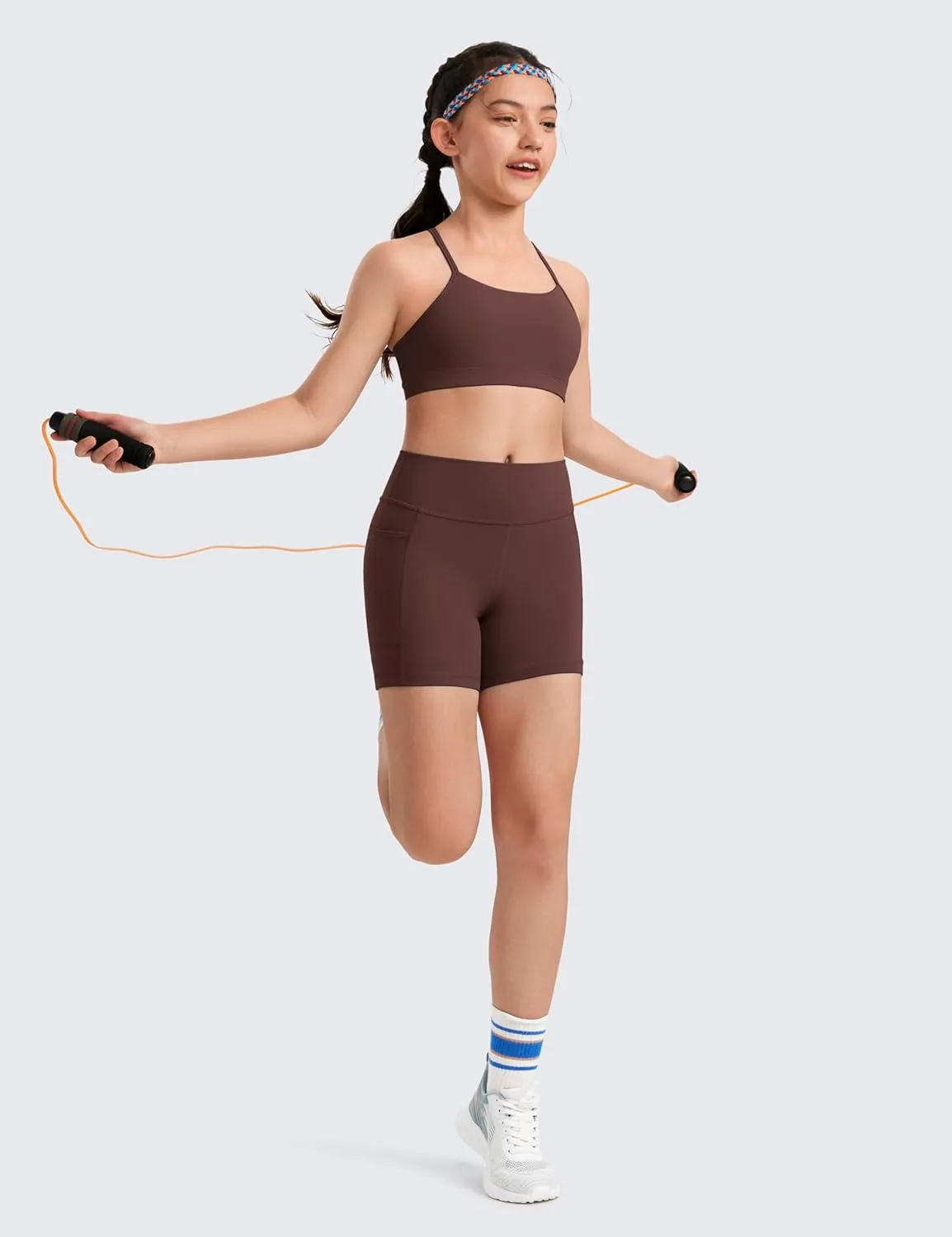 for Teens Kids Training Yoga Comfort biography identifiable consult hemisphere Crop Top CRZ YOGA Butterluxe Girls Sports Bra - Spaghetti Strap Y Back Racerback 