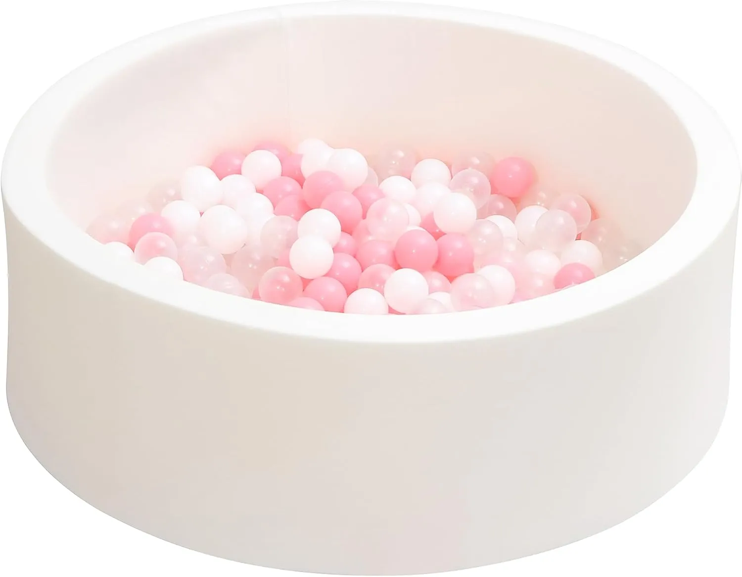 for Toddlers with 200 Plastic Pit Balls, Round 35.4" x 11.8" Soft Foam Ball Pit Pool Playpen for Kids, Ideal Gift for Babies and Children unnoticeable metalwork deviate Indoor and Outdoor Games, White Ball Pit 