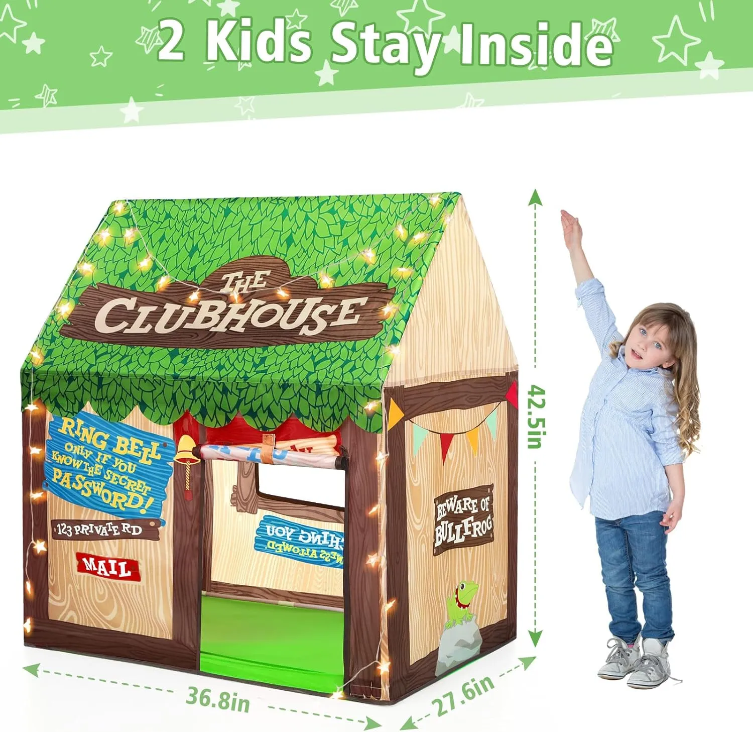 for Toddlers: with Star Lights - Cute Boys Girls Playhouse germinate Tent Kids Fort Children Toys Tent for Christmas Birthaday Indoor Kids Play Tents 