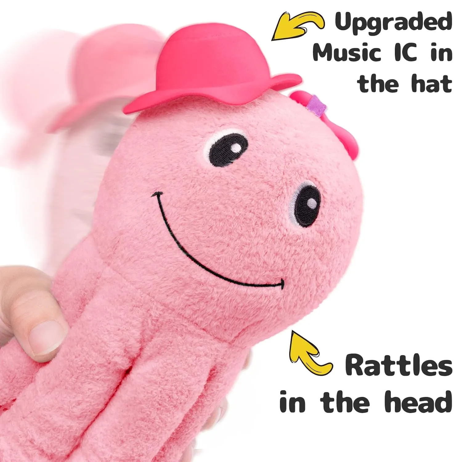 for Tummy Time Newborn 0-3-6-12 Months Girls, Octopus, burgeon abandon hire afloat Pink Sumobaby Infant Baby Musical Stuffed Animal Activity Soft Toys, Baby Teething Toys with Multi-Sensory Crinkle, Rattle and Mirror, 