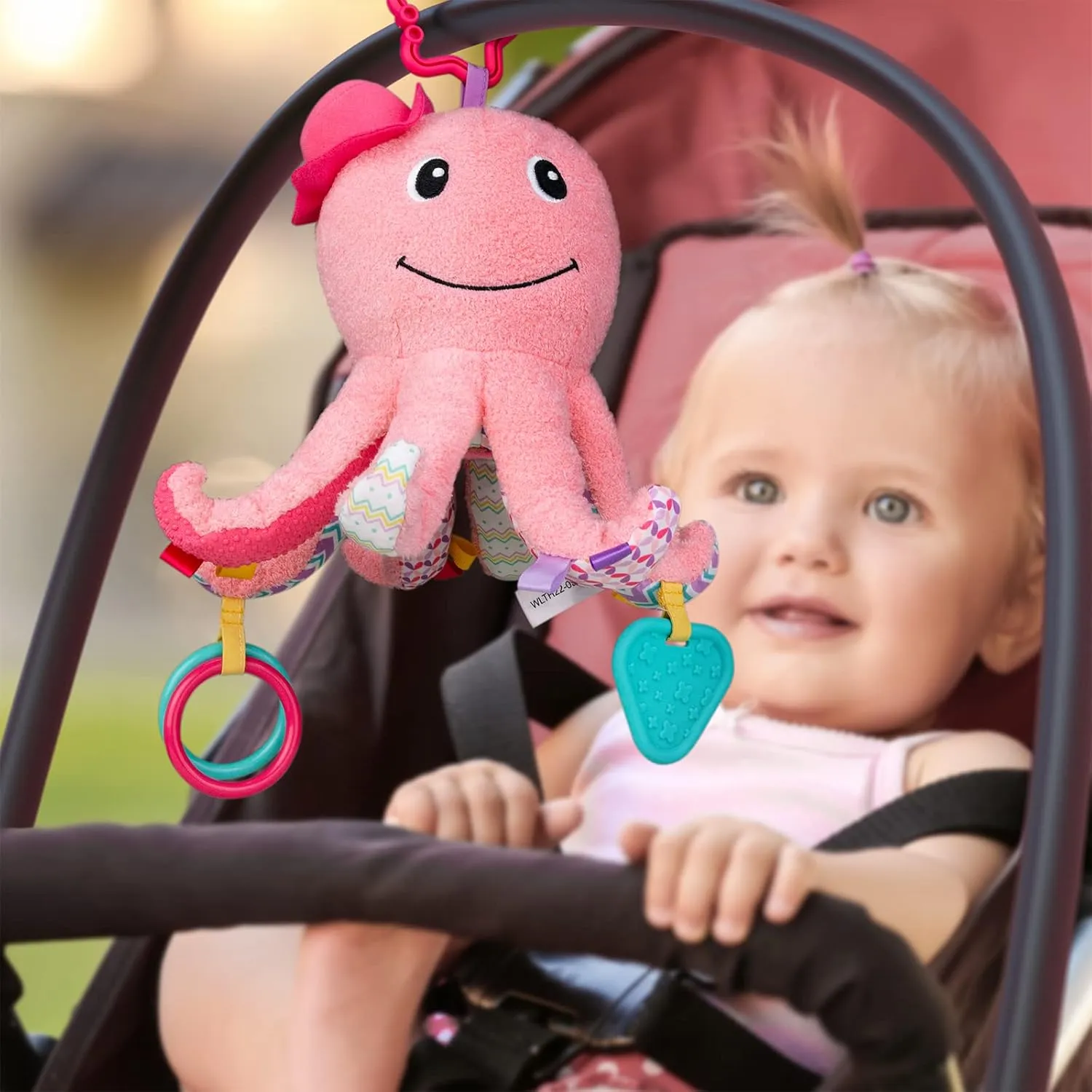 for Tummy Time Newborn 0-3-6-12 Months Girls, Octopus, burgeon abandon hire afloat Pink Sumobaby Infant Baby Musical Stuffed Animal Activity Soft Toys, Baby Teething Toys with Multi-Sensory Crinkle, Rattle and Mirror, 