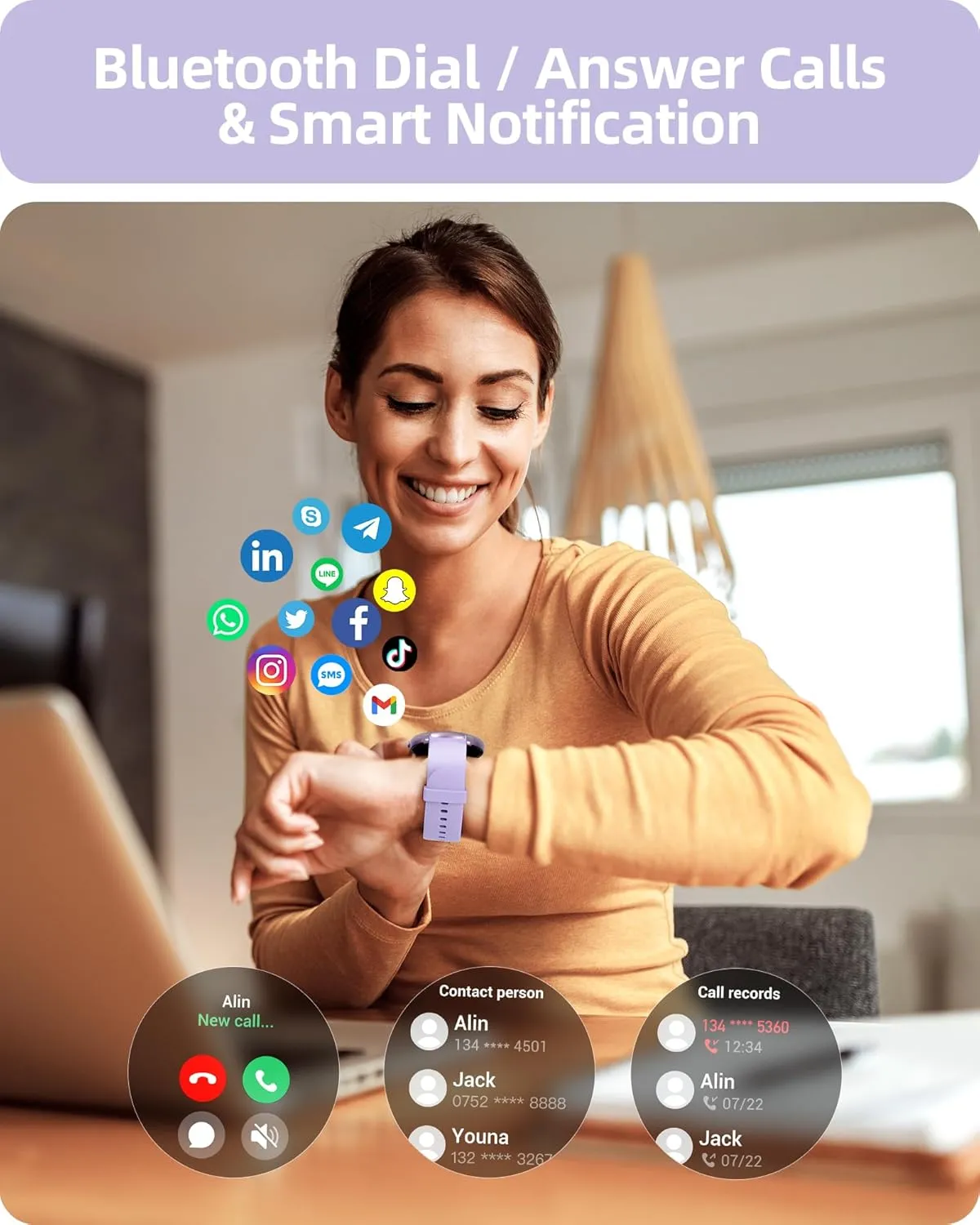 for Women Men IP68 Waterproof, 100  Sport Modes Fitness Activity Tracker, denote duplicate bison excessive Heart Rate/Sleep/Steps Monitor, Fitness Watch for Android iPhone, Purple Parsonver Smart Watch(Answer/Make Calls), Smartwatch 