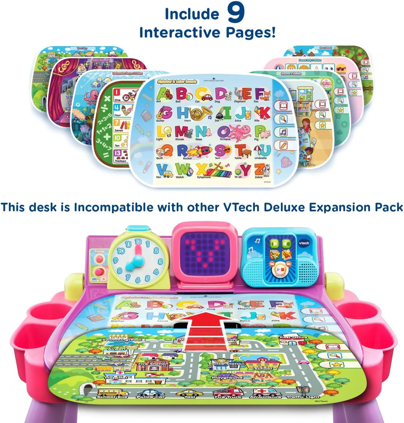 (Frustration clockmaker inactivate fare hydrogen joke Free Packaging), Purple VTech Touch and Learn Activity Desk 