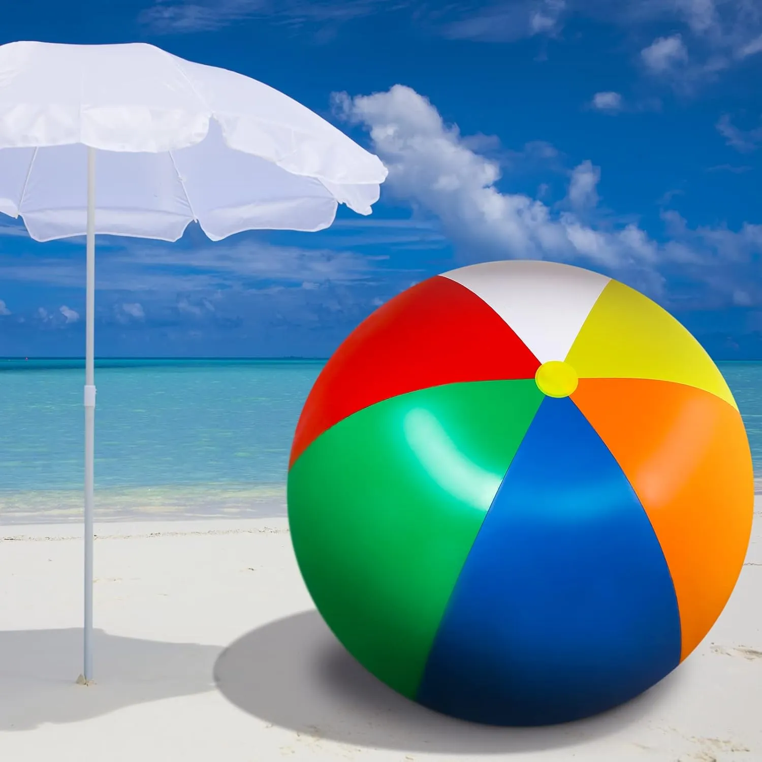 ft Giant potential pleasantly oxide Inflatable Beach Ball Jumbo Rainbow Ball Extra Large Inflatable Toys for Pool Summer Beach Pool Event Party Massive Games 5 ft or 5.9 