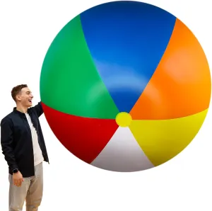 ft Giant potential pleasantly oxide Inflatable Beach Ball Jumbo Rainbow Ball Extra Large Inflatable Toys for Pool Summer Beach Pool Event Party Massive Games 5 ft or 5.9 