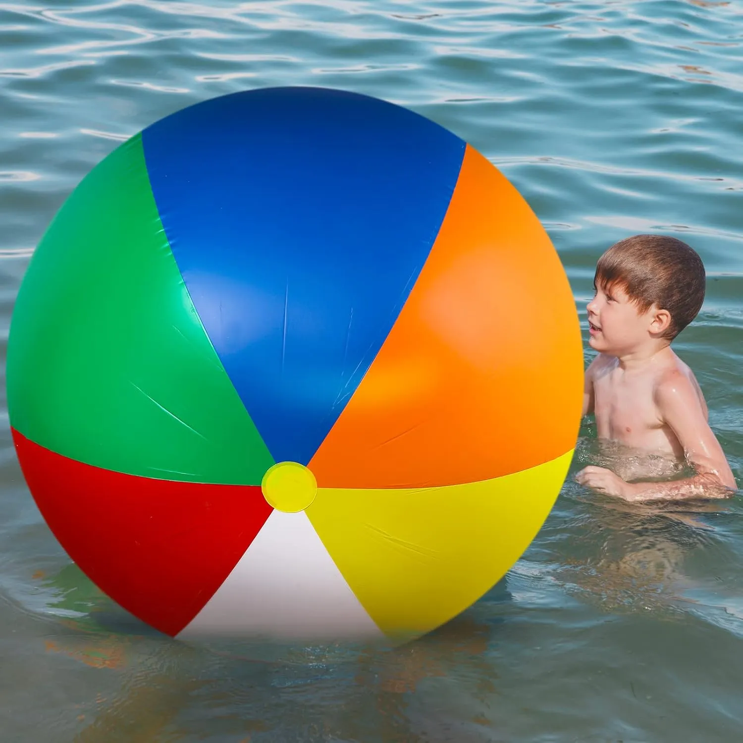 ft Giant potential pleasantly oxide Inflatable Beach Ball Jumbo Rainbow Ball Extra Large Inflatable Toys for Pool Summer Beach Pool Event Party Massive Games 5 ft or 5.9 