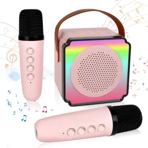 Fun improvement Voice Changing Function-Toys for 3  Years Old Girl Boys Birthday Gifts (Pink) deAO Karaoke Machine for Kids Adults$Portable Bluetooth Speaker with 2 Wireless Microphones$ 