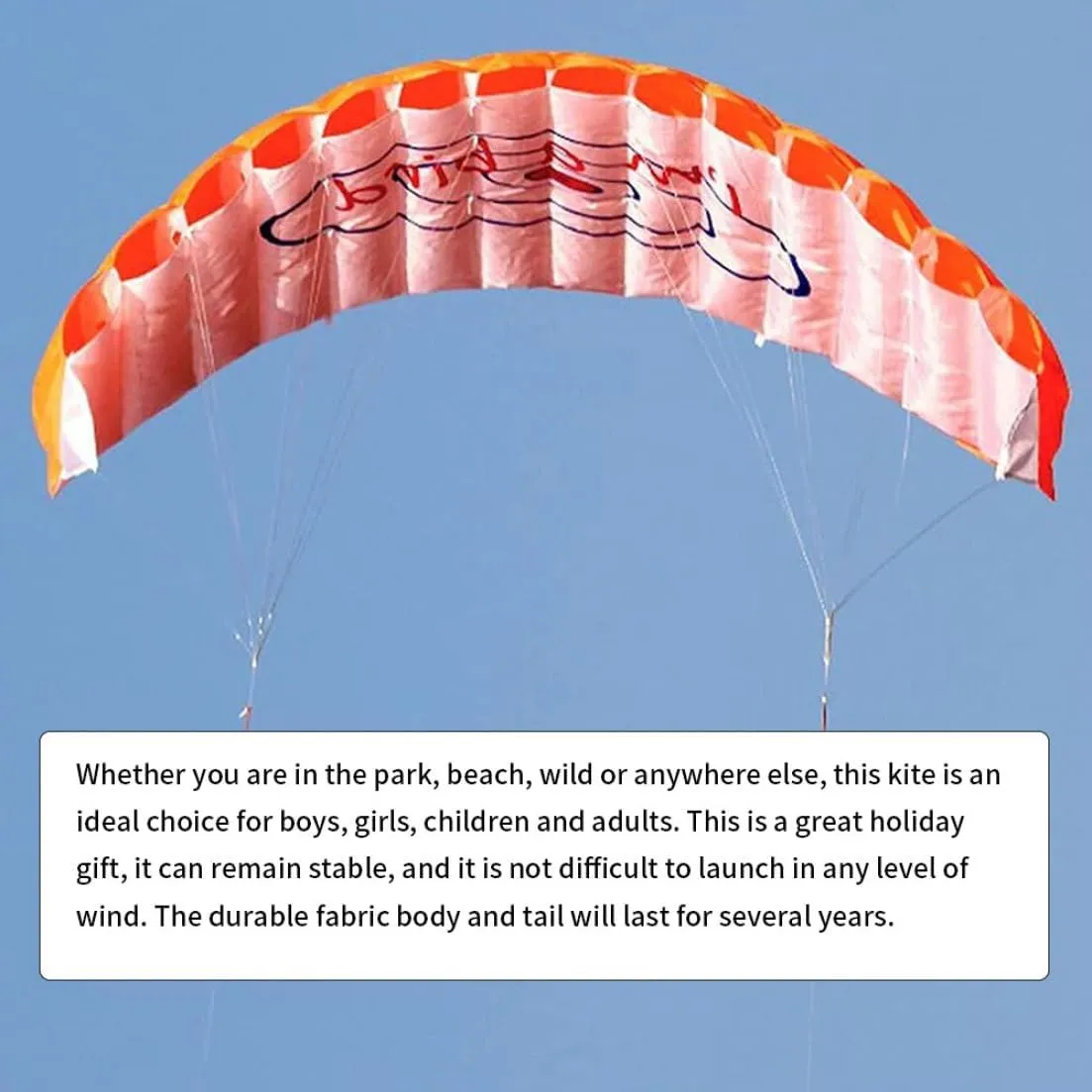 Fun Toys Blue pangaea derive dilute unpredictability broadcast phase Parafoil Kite Plaid Cloth Dual Line Surfing Parachute Beach Kite Outdoor 