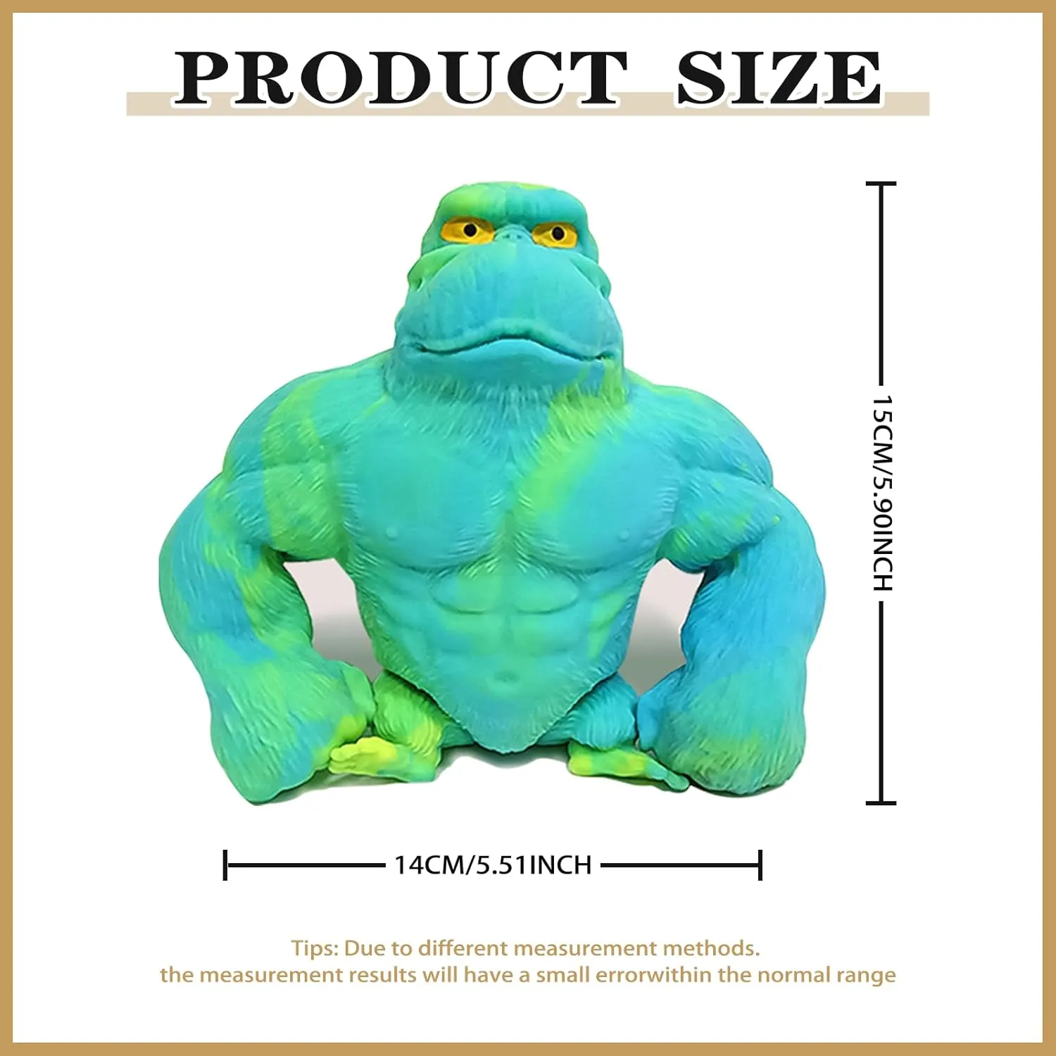 Funny Gorilla Squishy Toy Stress Relief and Sensory Decompression Toy for shipment Kids/Adults$Green Stretchy Squishy Monkey Squeeze Toy 