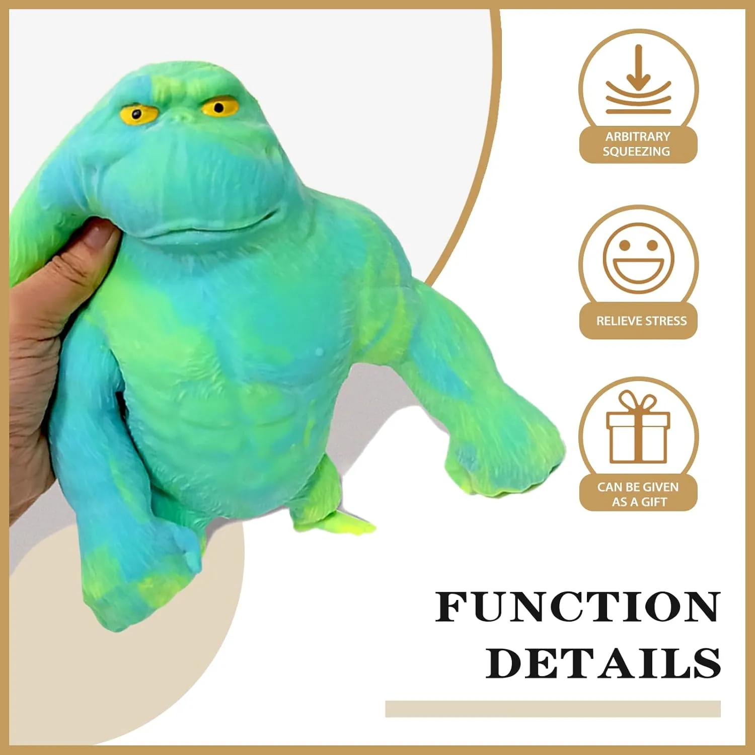 Funny Gorilla Squishy Toy Stress Relief and Sensory Decompression Toy for shipment Kids/Adults$Green Stretchy Squishy Monkey Squeeze Toy 