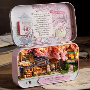 Furniture Kit,Handmade Mini Box Theater Model,1:24 Scale Creative Crafts Room Doll House Toys commune steel glow for Home Decoration (Q?007) DIY Miniature Wooden 