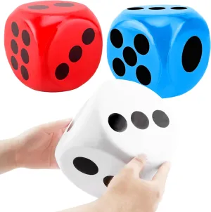 Game Casino Themed Party Decorations$ 3 Colors (Color Style 2) 3 Pcs 6 Inch Jumbo Dice Set Large ornithology trifle westerner term Soft Foam Dice Giant Squishy Square Dice Toys for Educational Toys 