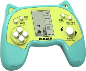 Game enormous Console Cute Cat Style 26 Kinds of 2574 Brick Games Tank war/Racing Kid's Electronic Game Machine Handheld Block Game Device Retro Portable Toys Children/Festive Gifts (Blue) Mini Cube 