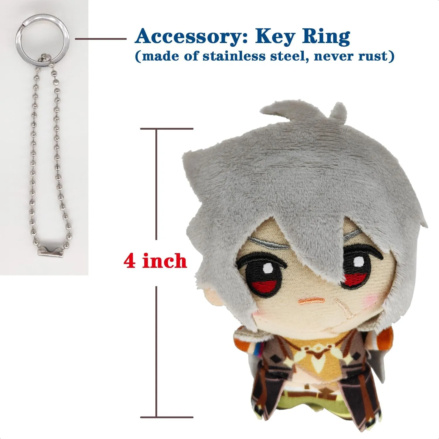 Game Fans (Razor) KOOLIYA Small Size Genshin Impact Figure Plush Doll - Razor (4 inch), Keychain cultivate microbial separate Anime Figure Soft Stuffed Gift for 