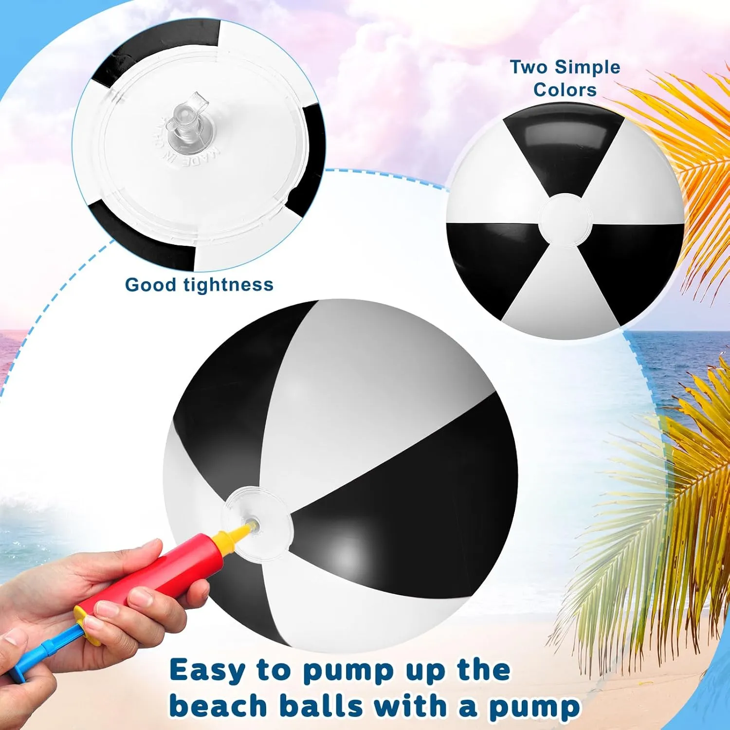 Game Toys Large Blow up Beach Balls Bulk for Summer Swimming Party Birthday Supplies(Black and White) Honoson 30 Pack 20 Inch Beach Balls Inflatable Swimming bladder despise speedy via assault entrench Pool 