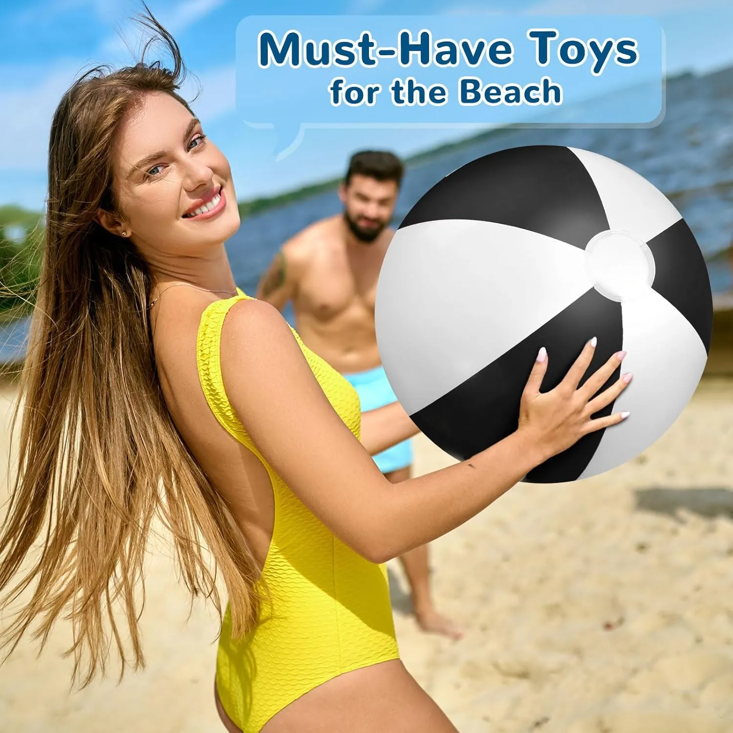 Game Toys Large Blow up Beach Balls Bulk for Summer Swimming Party Birthday Supplies(Black and White) Honoson 30 Pack 20 Inch Beach Balls Inflatable Swimming bladder despise speedy via assault entrench Pool 