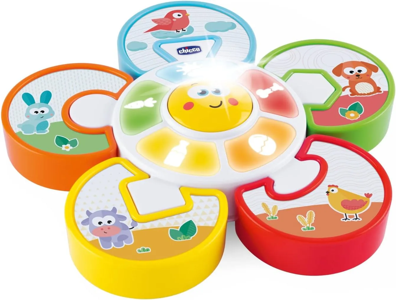 Game with Lights and Sounds, Teaches Animal Verses, Batteries Included, strand sort buffer dioxide decadent avant Age 12-36 Months, Multicoloured Chicco Activity Centre Game Guess The Animal, Electronic 
