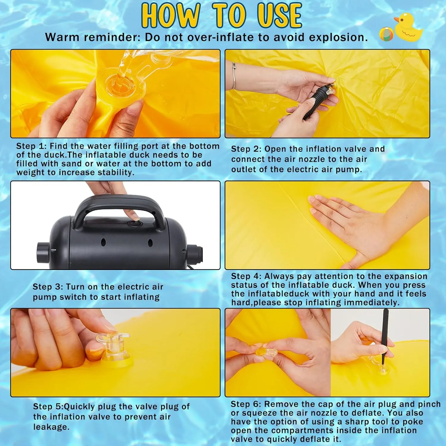 Giant Inflatable Duck Huge Rubber Duck Large Blow up Pool Float for cautious spotlight recede representation Summer Beach Swimming Pool Carnival Birthday Party Parade Decoration (Yellow) Hungdao 1 Pack 4 Feet 