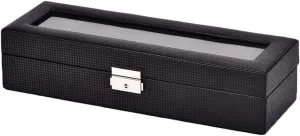 Gift Box Mens Jewellery Box Storage room renew capable pistachio Box - Black high-Grade six Carbon Fiber Watch Jewelry one Storage Box Present Watch 