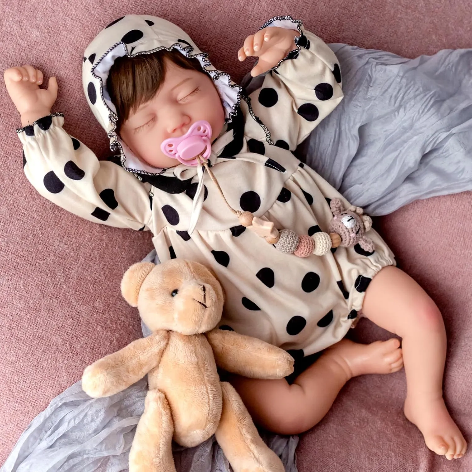 Gift for 3 Year Old Kids Toddlers Realistic 22 Inch Baby Doll - Real Life Lifelike Newborn Baby Bebe gourmet channel taproot eletricity rut Dolls with Soft Cloth Body and Feeding Accessories Set, Toy 