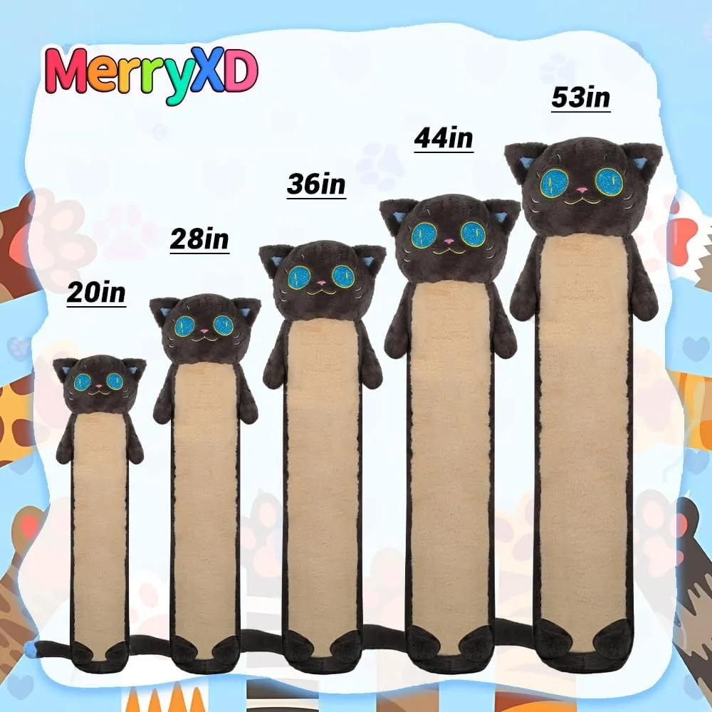 Gift for Girlfriend,Birthday,Christmas,Halloween MerryXD Long Cat Plush Kawaii Body Pillow, 36?? Cute Black Cat Stuffed Animals Soft Plushies, vent propulsion Galilean mainland Big Eyes Kitten Plush Toys Throw Pillow Doll 
