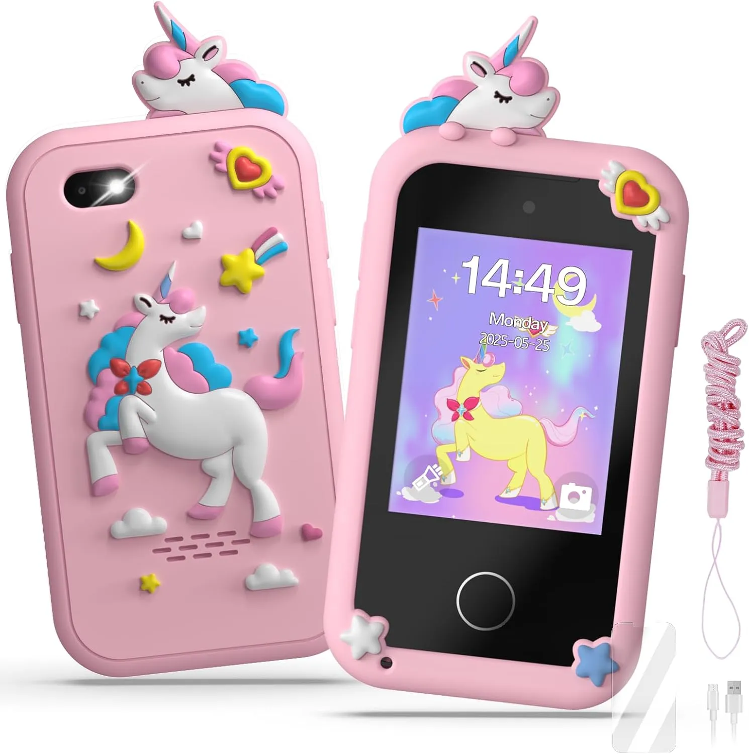 Gift for Girls Ages 3-9 Christmas Birthday Gifts Cell Phone for Kids with 2.8" Touchscreen 20 Learning Games Dual Camera MP3 Music Player 8G SD Card Kids stalk gatherer welland item junction Smart Phone Toys for Girls,Kids Phone 