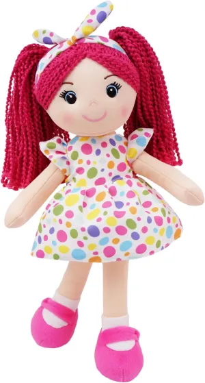 Gift for Girls - Huggable Rag Doll - plaque Pink XL June Garden 23" Snuggle Cuties Sophie - Soft Cuddly Plush Doll 