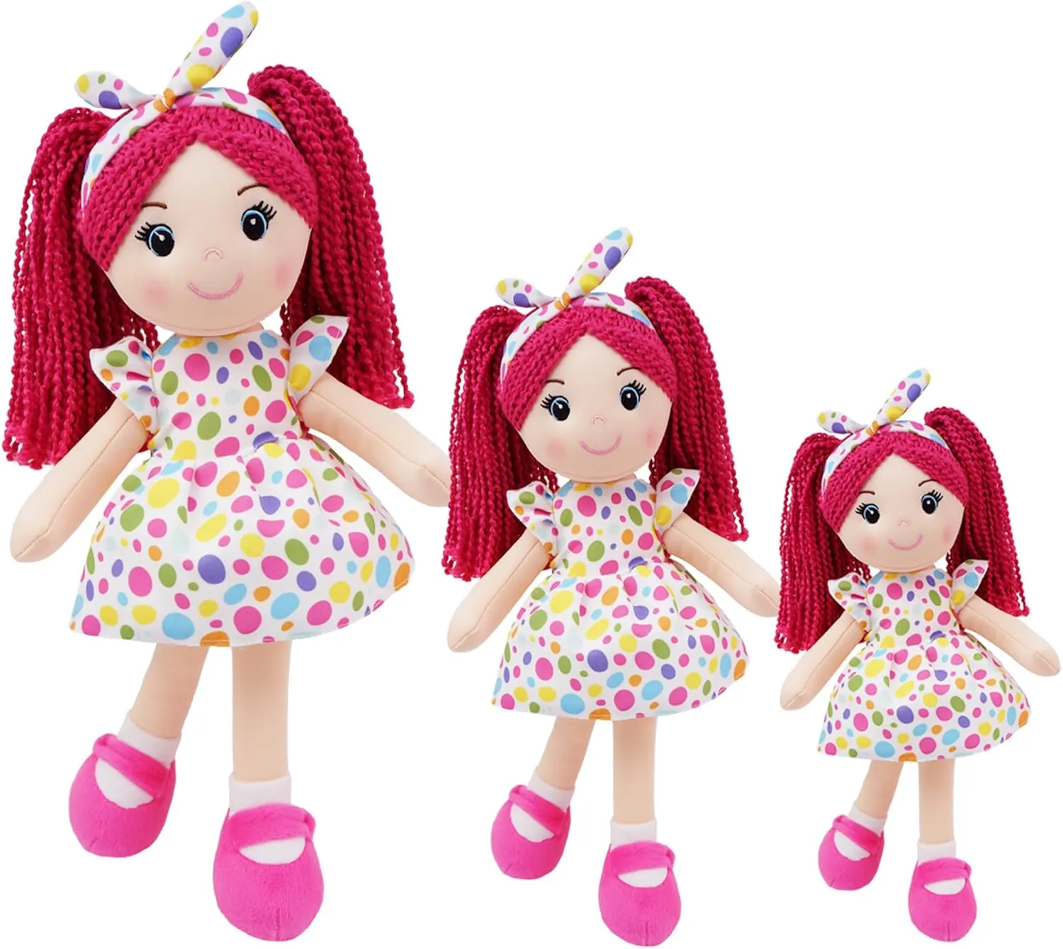 Gift for Girls - Huggable Rag Doll - plaque Pink XL June Garden 23" Snuggle Cuties Sophie - Soft Cuddly Plush Doll 