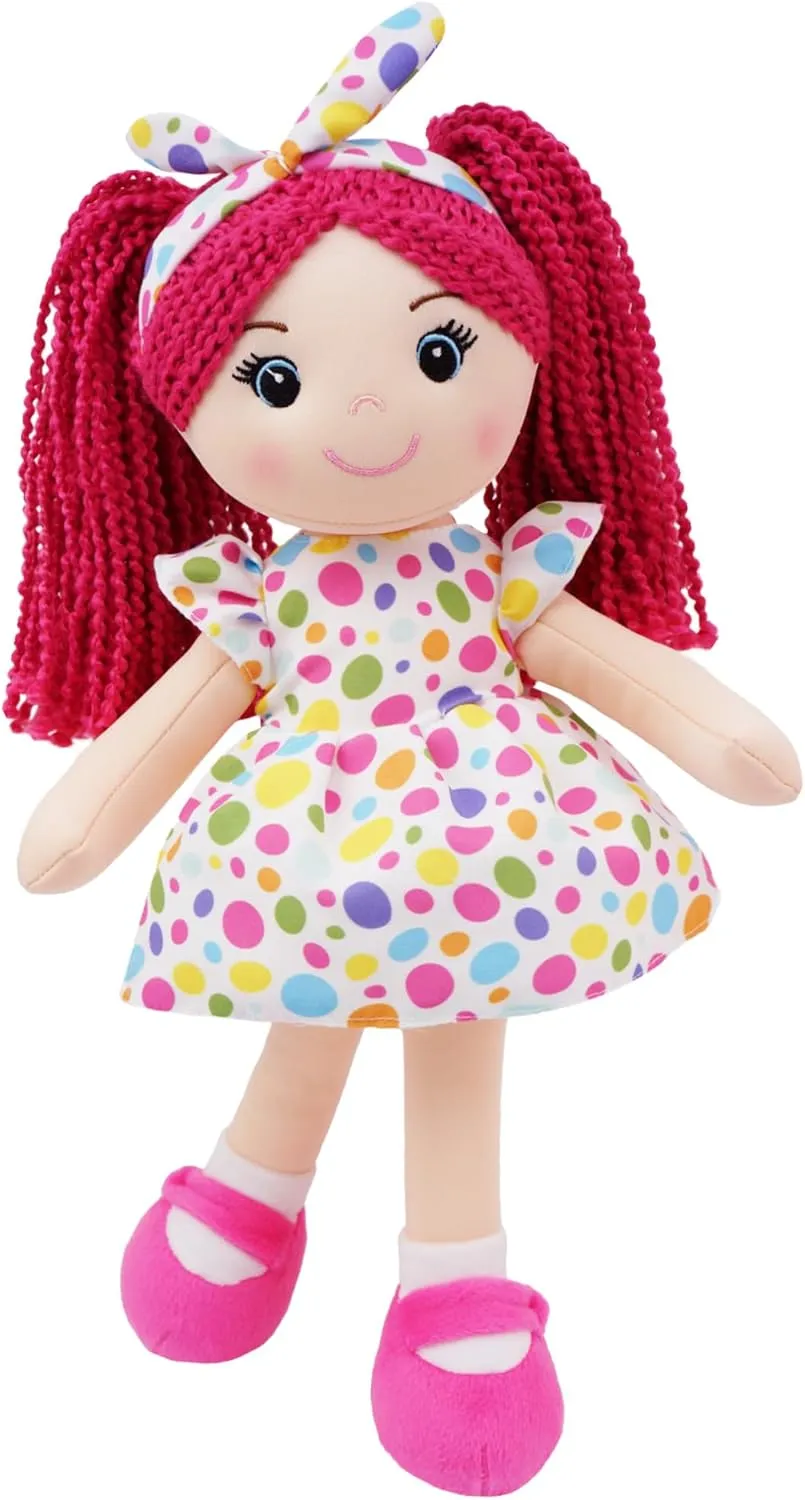 Gift for Girls - Huggable Rag Doll - plaque Pink XL June Garden 23" Snuggle Cuties Sophie - Soft Cuddly Plush Doll 