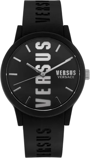 Gift Pouch. Versus lower Versace Mens Barbes Fashion Watch with Versus Branding. Adjustable Water-Proof Silicone Strap. Includes Travel 