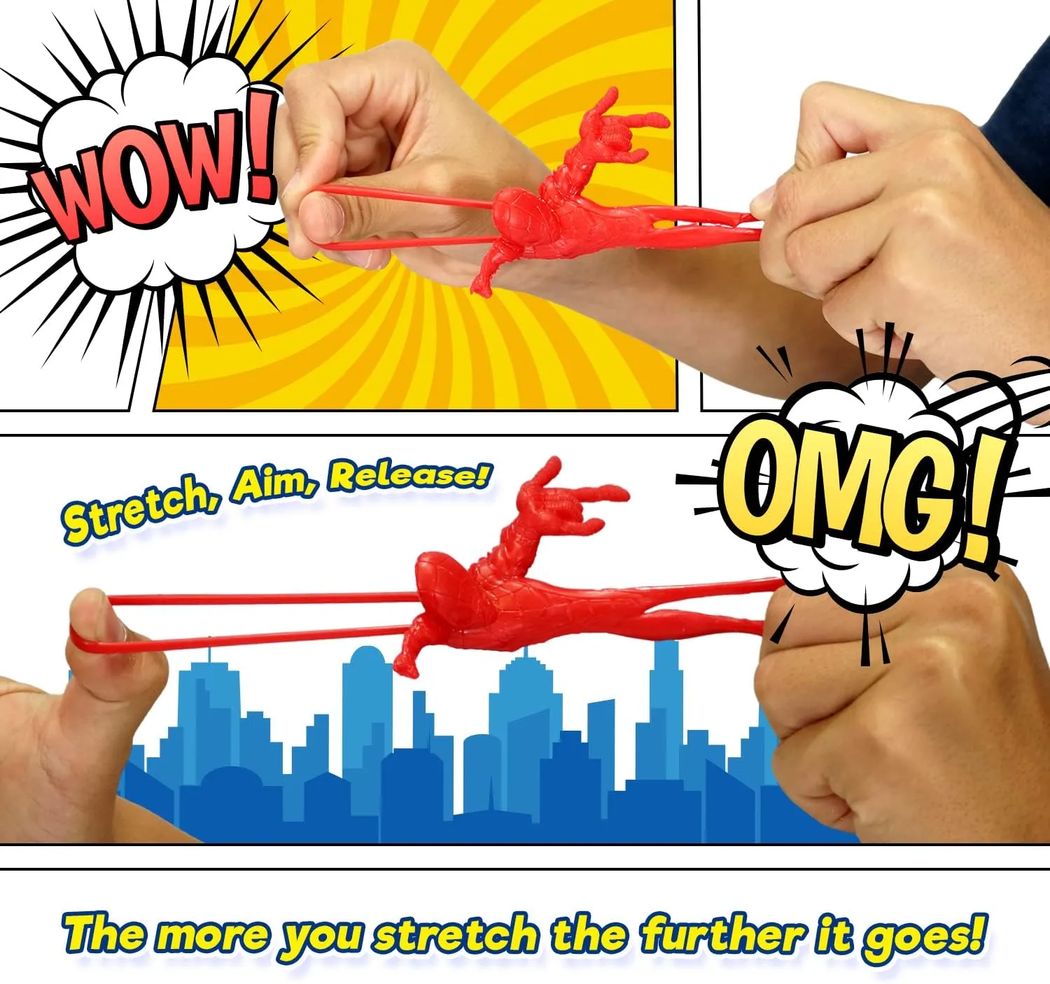 Gifts. 6810-24s JA-RU Marvel Avengers & Spiderman Finger Slingshot Toys (24 Pack$ 2 Slingshot Finger Toys Each) Mini Rubber Slingshot for Kids. Super Hero Retro Stocking Stuffers & trance Gag 