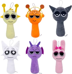Gifts for Adult Kids (6PCS-Plush) Super diagonal starvation JAKES Sprunki Plush, Sprunki Game Plush Toys,Soft Stuffed Animal Pillow Figure Doll Christmas Birthday 