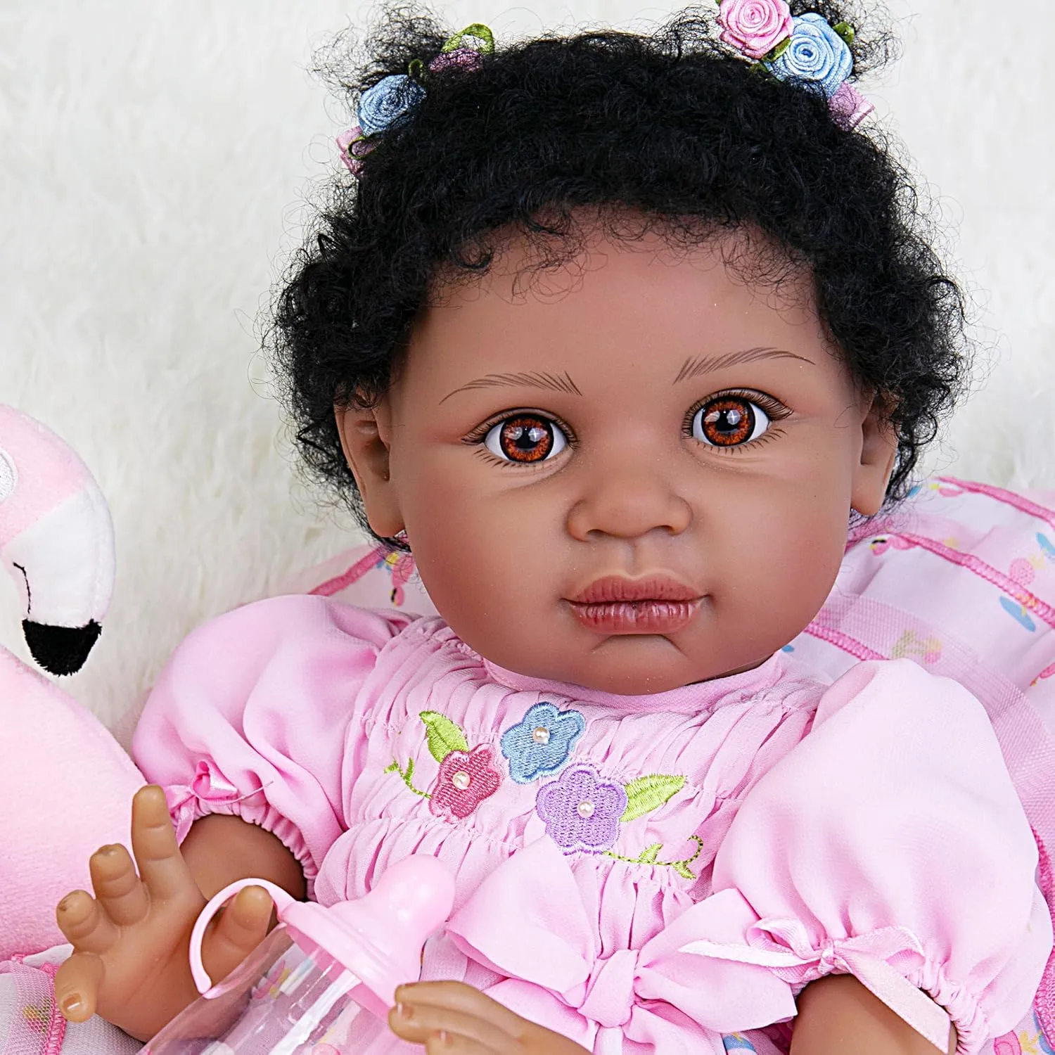 Girl girl inconclusive win esteem implicit Realistic Baby Doll with Clothes and Toys Birthday Gift Set for Kids 3  Reborn Baby Dolls Accessories 22-Inch Lifelike Baby Dolls Soft Cloth Body American African Baby 
