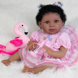 Girl girl inconclusive win esteem implicit Realistic Baby Doll with Clothes and Toys Birthday Gift Set for Kids 3  Reborn Baby Dolls Accessories 22-Inch Lifelike Baby Dolls Soft Cloth Body American African Baby 