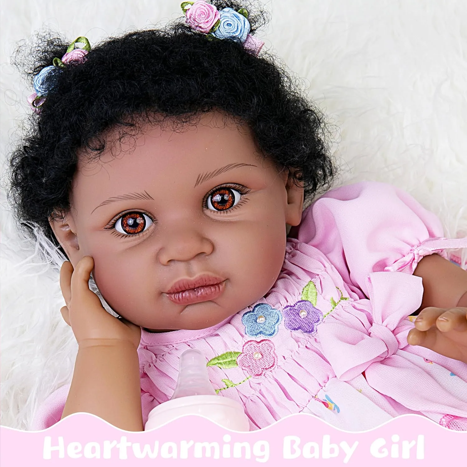 Girl girl inconclusive win esteem implicit Realistic Baby Doll with Clothes and Toys Birthday Gift Set for Kids 3  Reborn Baby Dolls Accessories 22-Inch Lifelike Baby Dolls Soft Cloth Body American African Baby 