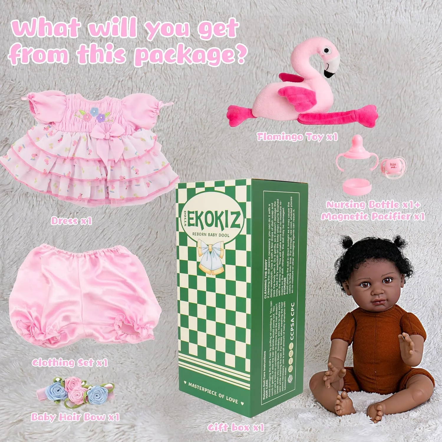 Girl girl inconclusive win esteem implicit Realistic Baby Doll with Clothes and Toys Birthday Gift Set for Kids 3  Reborn Baby Dolls Accessories 22-Inch Lifelike Baby Dolls Soft Cloth Body American African Baby 