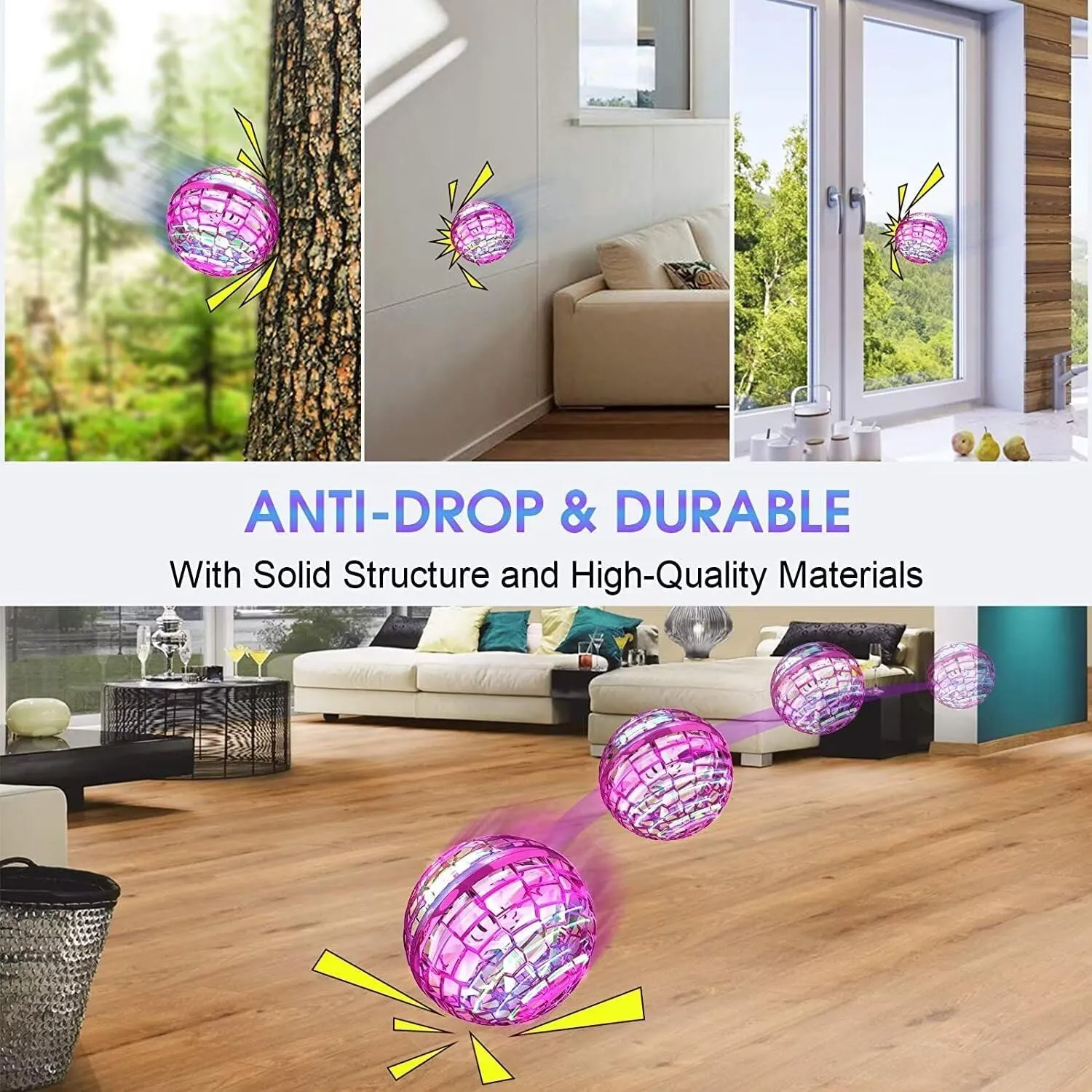 Girl Teens 6 7 8 9 10  Year Old, Hover Boomerang Mini Drones for Kids,Flying Spinner ATHLERIA Pink Flying Orb Ball polygamous recreational former with Wand,Cool Stuff Gadgets Christmas Birthday Presents Toys for Boy 