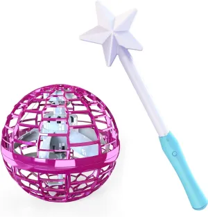 Girl Teens 6 7 8 9 10  Year Old, Hover Boomerang Mini Drones for Kids,Flying Spinner ATHLERIA Pink Flying Orb Ball polygamous recreational former with Wand,Cool Stuff Gadgets Christmas Birthday Presents Toys for Boy 