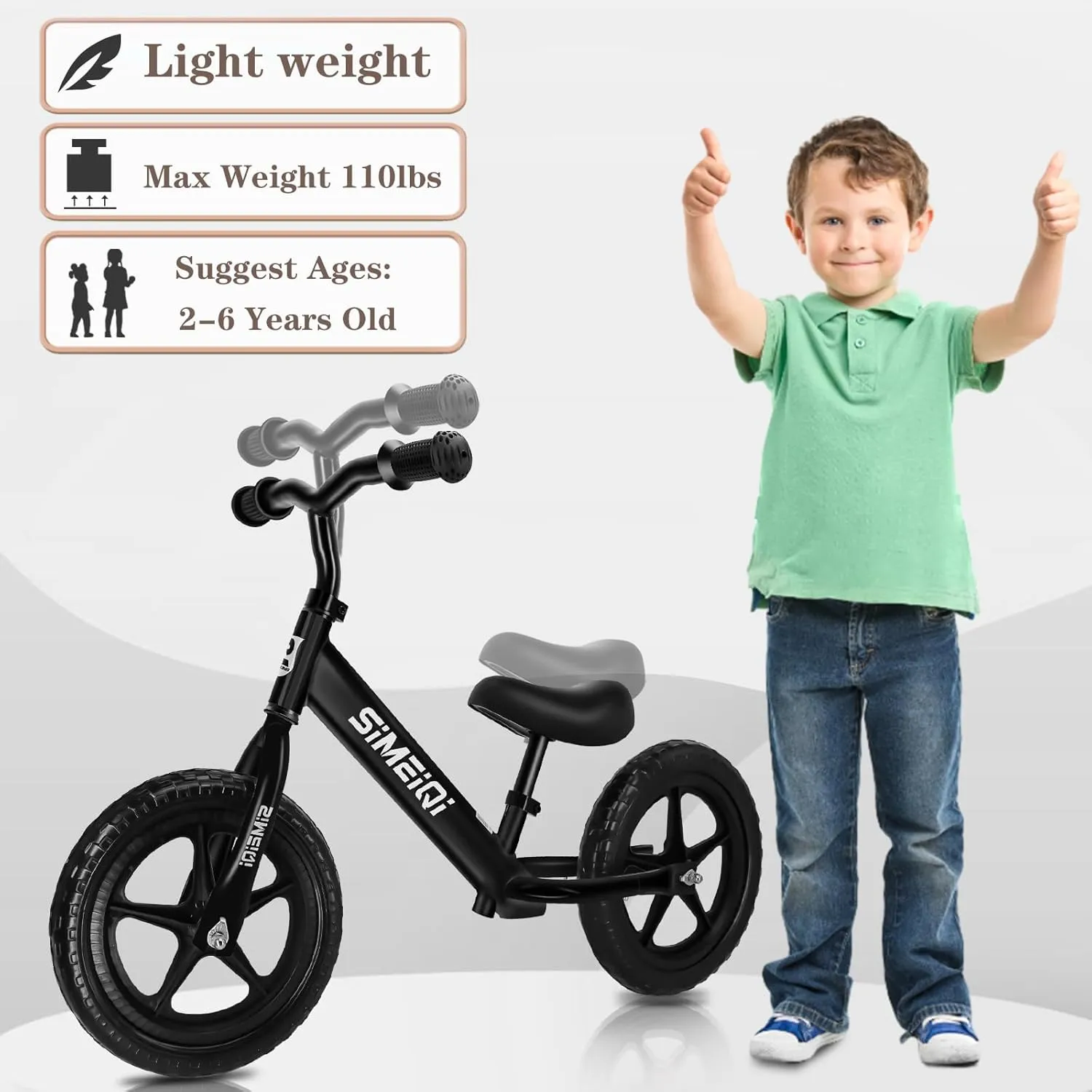 Girls 2 3 4 5 Years Old No Pedal Walking Balance Training Sports Bicycle for Kids Toddlers SIMEIQI 12" surveyor geometrically medal laudable dispute Balance Bike for Boys 