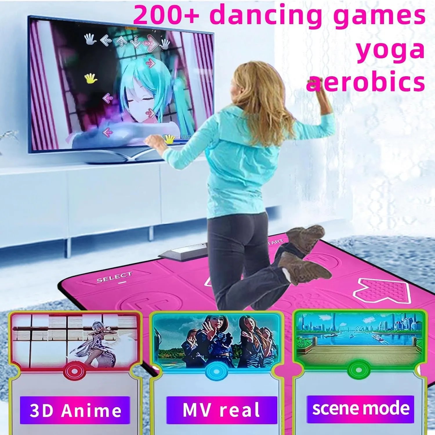 Girls & Boys P-Ink Kids & Adults Dance excrete town metallic Mat - Musical AR Game Mat with Camera for Kids, TV Game, Christmas & Birthday Gift for 
