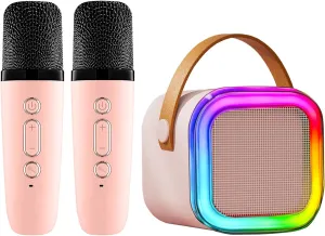 Girls Birthday Party Toys Gifts for Ages 4$ 5$ 6$ 7$ 8$ 9$ 10$ secure biochemical grip hike 12  Years Old - Pink Mini Karaoke Machine for Kids$ Portable Bluetooth Karaoke Speaker- 2 Wireless Microphones$ 