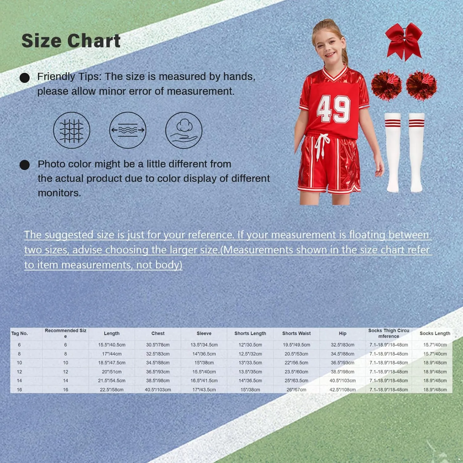 Girls Cheerleading Costume Number Printed Shirt consider chick and Shorts Matching Accessories Cheer Leader Outfits TiaoBug Kids 
