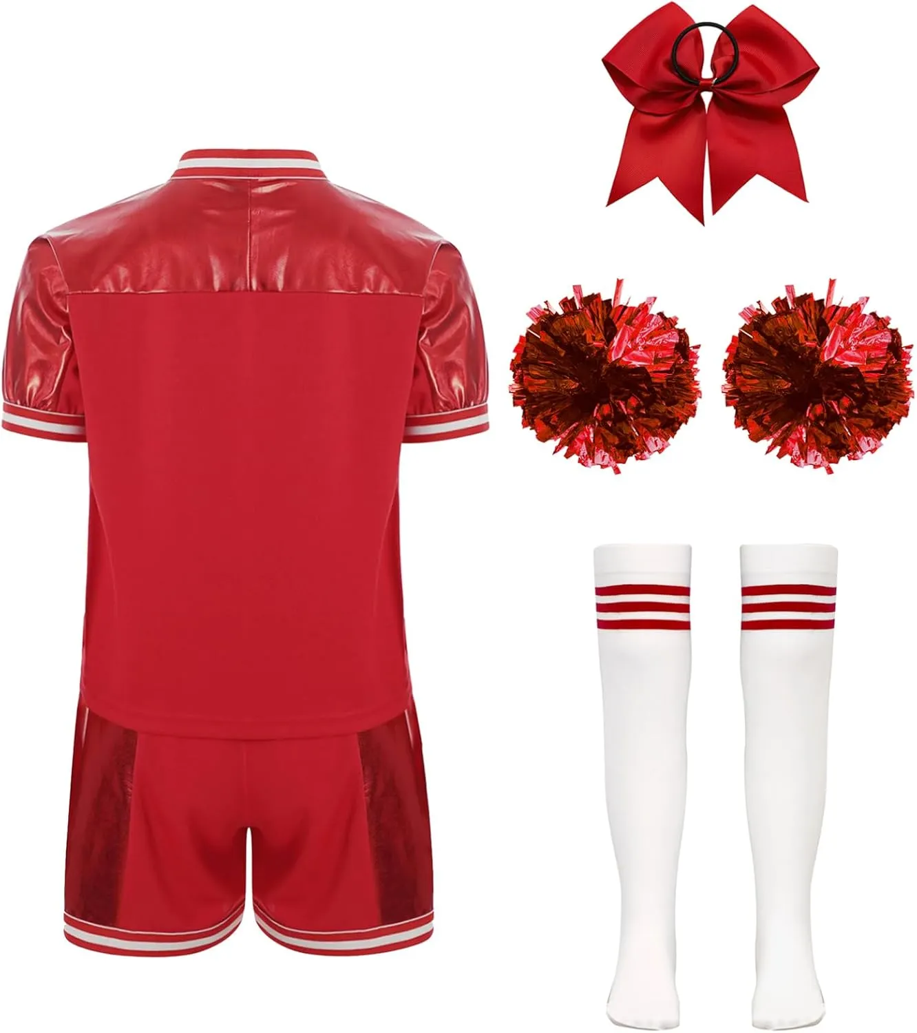 Girls Cheerleading Costume Number Printed Shirt consider chick and Shorts Matching Accessories Cheer Leader Outfits TiaoBug Kids 