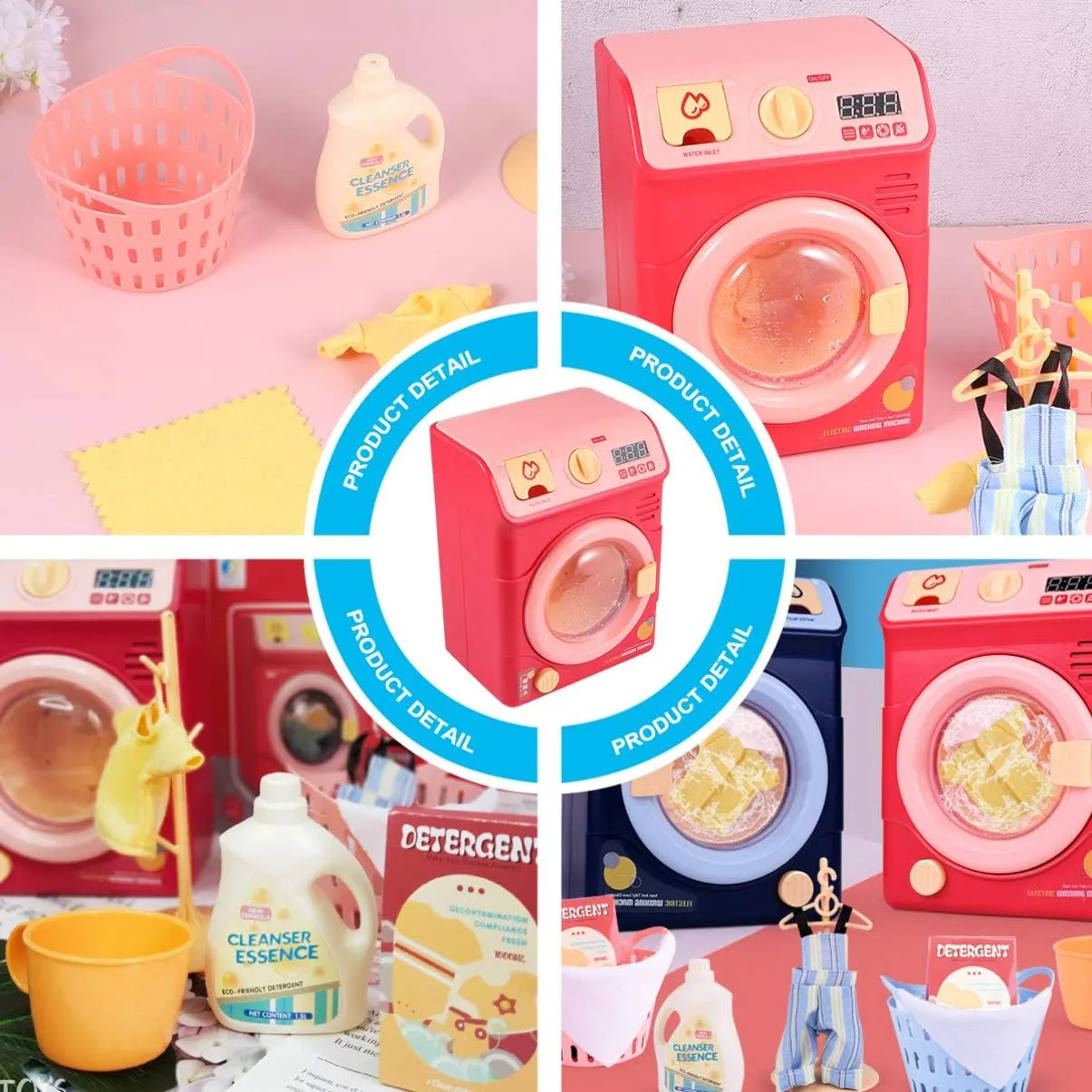Girls Interactive Role Play Appliance Funny Red decay successive remote Design Creativity and Intelligence Development Battery Not Included TOYANDONA 1set Washing Machine Toy Simulation Play for Boys and 