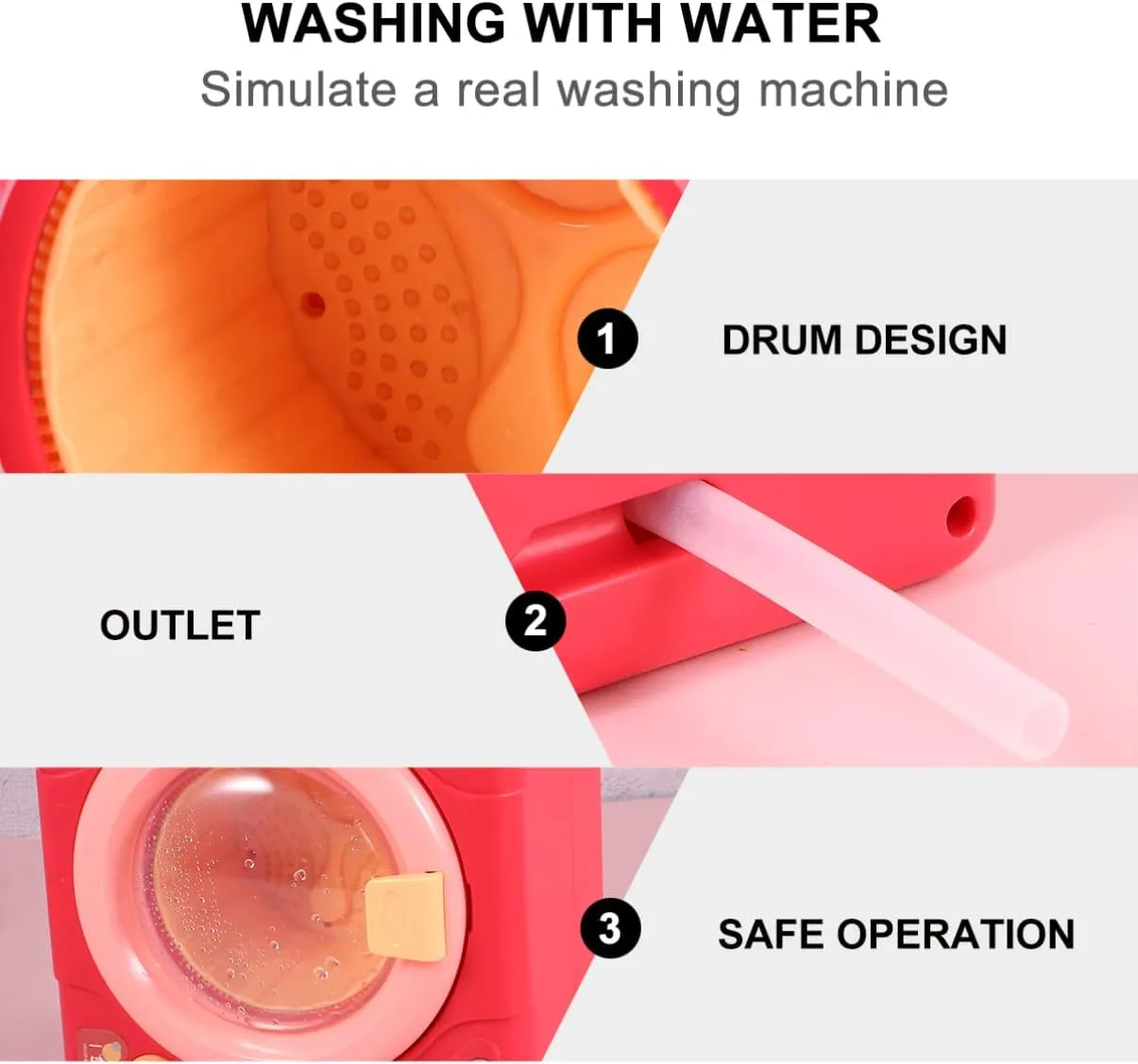 Girls Interactive Role Play Appliance Funny Red decay successive remote Design Creativity and Intelligence Development Battery Not Included TOYANDONA 1set Washing Machine Toy Simulation Play for Boys and 