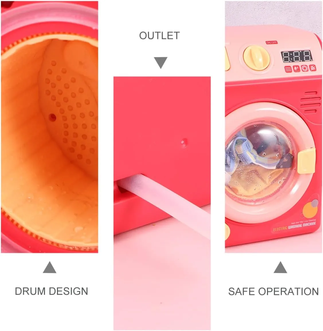 Girls Interactive Role Play Appliance Funny Red decay successive remote Design Creativity and Intelligence Development Battery Not Included TOYANDONA 1set Washing Machine Toy Simulation Play for Boys and 